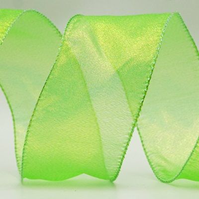 Reflective Plain Colors Sheer Wired Ribbon_KF7658