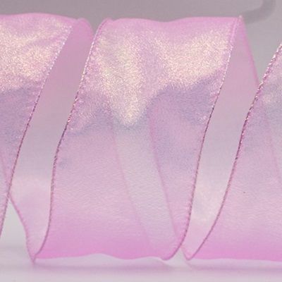 Reflective Plain Colors Sheer Wired Ribbon_KF7658