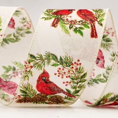 Karácsonyi madarak mintájú szalag_KF7690