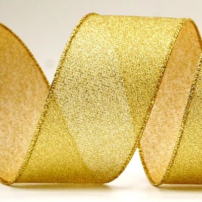 Лента с проводом в металлическом однотонном цвете_KF7701