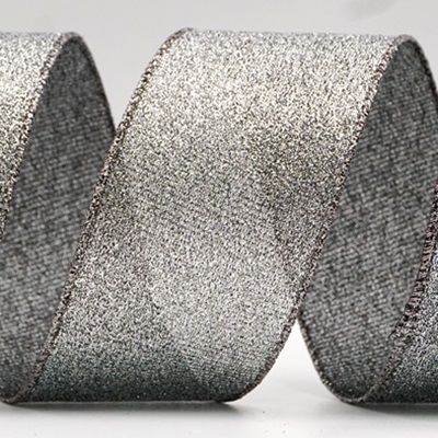 Лента с проводом в металлическом однотонном цвете_KF7701