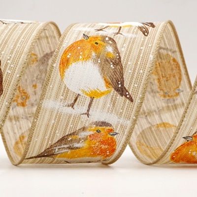 Зимняя лента с изображением малиновки_KF7738.KF7739