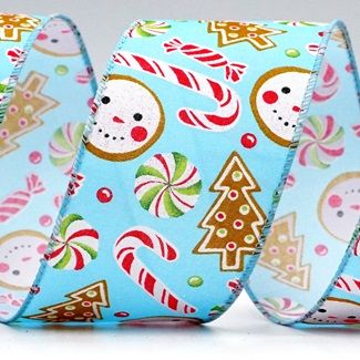Sweet Christmas Candies Wired Ribbon_KF7788