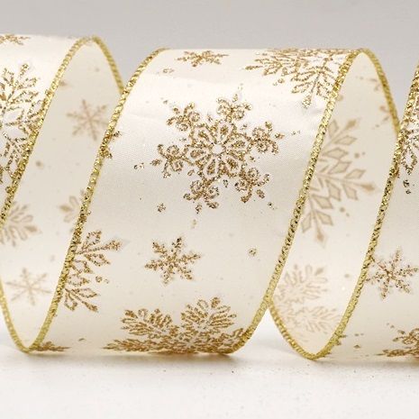 Sparkly Snowflakes Wired Ribbon_KF7802
