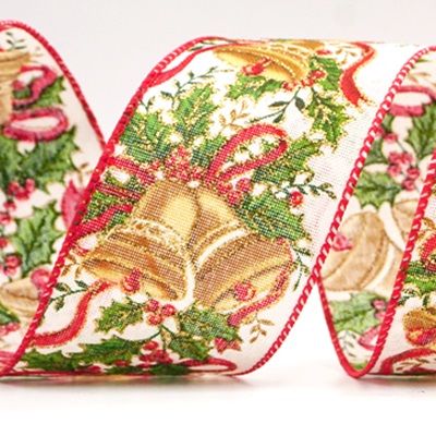Christmas Bell Designs Wired Ribbon_KF7819