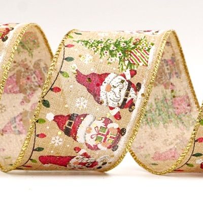 Santa Gnomes and Gifts Design Ribbon_KF7823