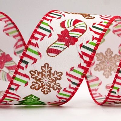Ruban filaire avec motifs de bonbons de Noël_KF7828.KF7829