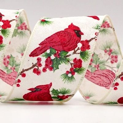 कार्डिनल बर्ड और बेरीज़ वायर्ड रिबन_KF7922.KF7923