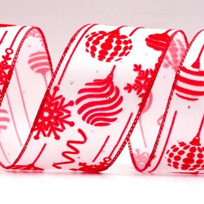 زينة كرات عيد الميلاد وزخارف الثلج بشريط سلكي_KF7935