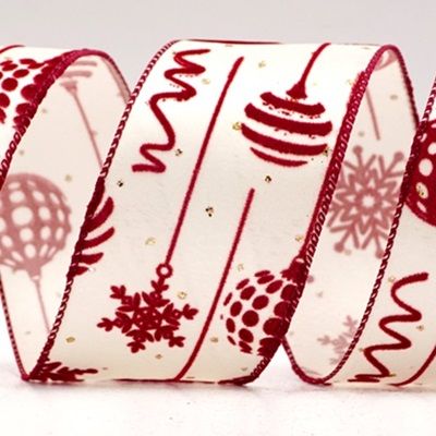 زينة كرات عيد الميلاد وزخارف الثلج بشريط سلكي_KF7935