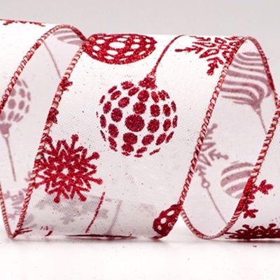 زينة كرات عيد الميلاد وزخارف الثلج بشريط سلكي_KF7936