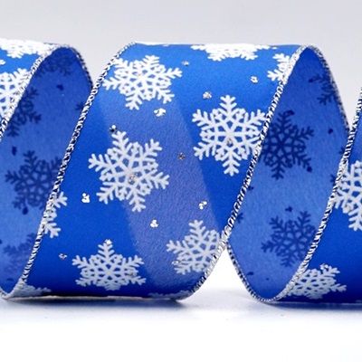 Dotted Snowflake Wired Ribbon_KF7940