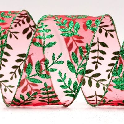 Блискучі листя р Rowan прозора стрічка_KF7960