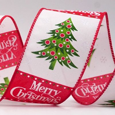 Wstążka druciana z motywem choinki i owoców_KF7995.KF7996