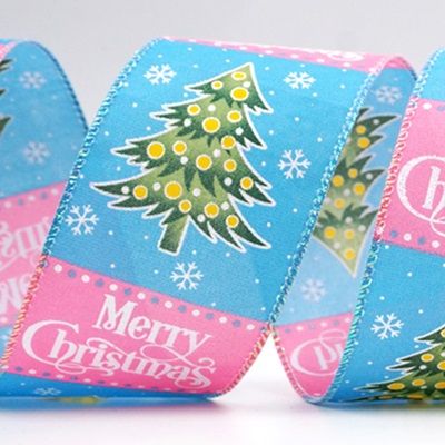 Wstążka druciana z motywem choinki i owoców_KF7995.KF7996