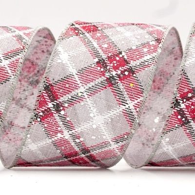 Wstążka w wzór w kratę diagonalną_KF8026.KF8028