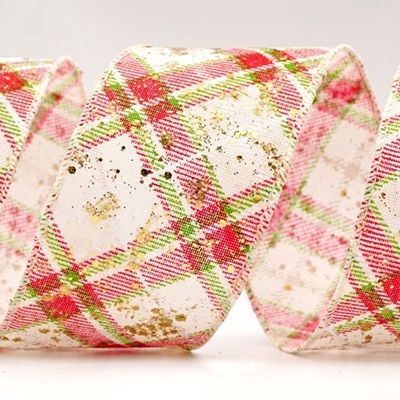 Wstążka w wzór w kratę diagonalną_KF8028