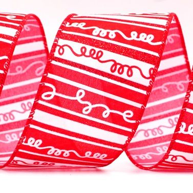 Christmas Stripes Design Wired Ribbon_KF8034.KF8314.KF8315