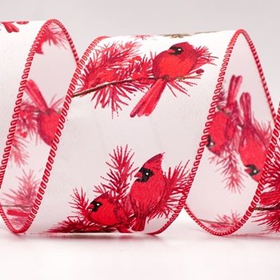 Κορδέλα με Κάρντιναλ και Κωνοφόρο Δέντρο_KF8037.KF8038