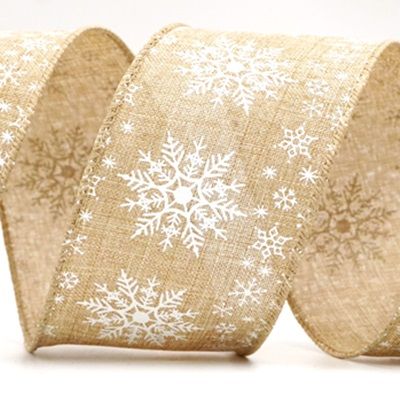 Wstążka druciana z płatkami śniegu_KF8047.KF8048.KF8049.KF8050