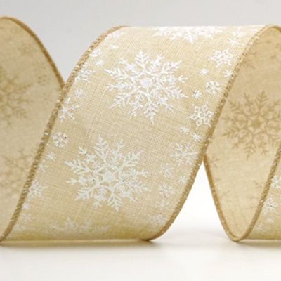 Wstążka druciana z płatkami śniegu_KF8047.KF8048.KF8049.KF8050