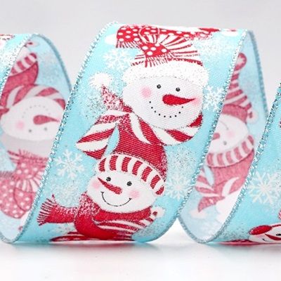 Snowman in Red Attire Wired Ribbon_KF8111