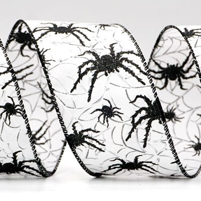 Halloween Spider Wired Ribbon_KF8236
