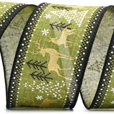 Wstążka druciana z reniferem świątecznym_KF8318.KF8319.KF8320