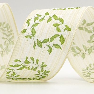 Holy Leaves White Wreath Ribbon_KF8339.KF8340.KF8341