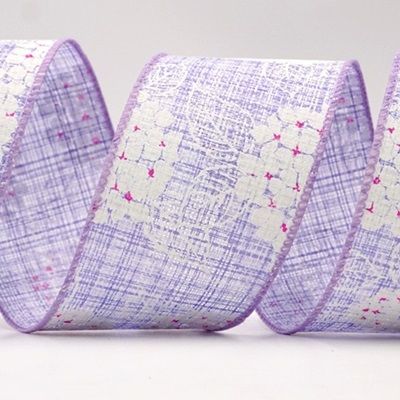 Белая проволочная лента с гортензией_KF8359