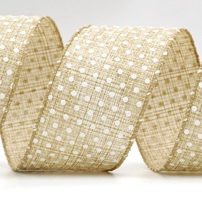 Valkoinen Pilkku Kevät Langallinen Nauha_KF8366