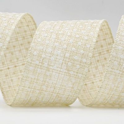 Valkoinen Pilkku Kevät Langallinen Nauha_KF8366