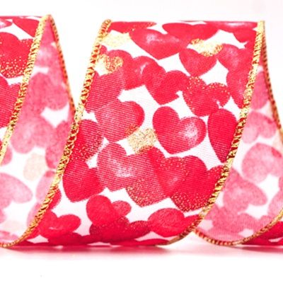 Червона дротяна стрічка з серцям Святого Валентина_KF8376.KF8377