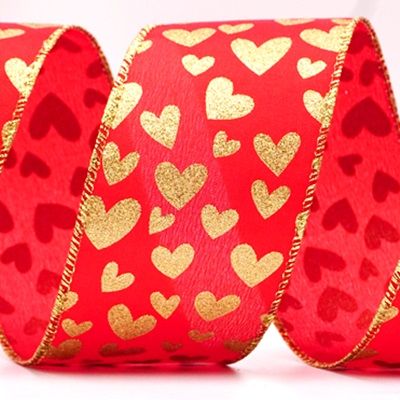 Valentines Heart Wired Ribbon_KF8406.KF8407.KF8408.KF8409.KF8410.KF8411.KF8412.KF8413.KF8414