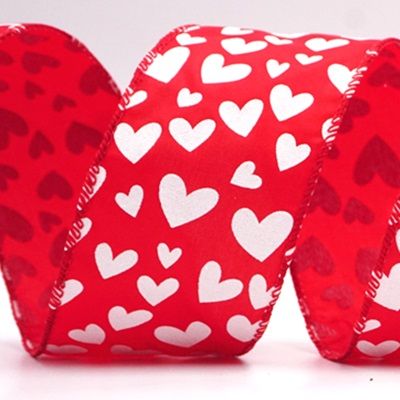 Valentines Heart Wired Ribbon_KF8406.KF8407.KF8408.KF8409.KF8410.KF8411.KF8412.KF8413.KF8414