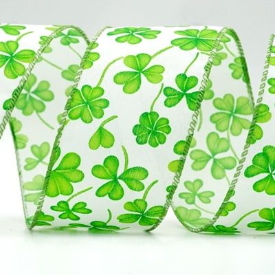Shamrock and Four Leaf Clover Wired Ribbon_KF8426.KF8427