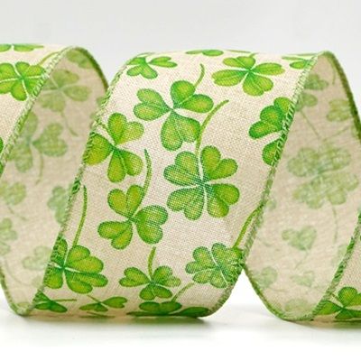 Shamrock and Four Leaf Clover Wired Ribbon_KF8427.KF8428