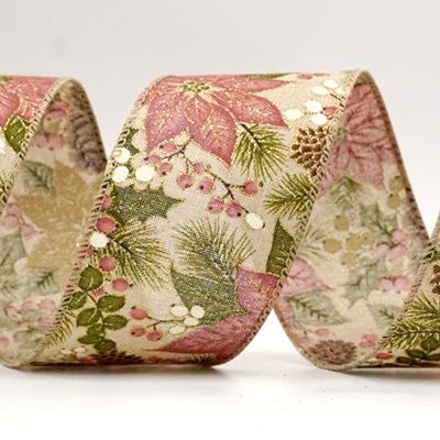 Πουένσεττια, Κωνοφόρο και Μούρα Χόλι Σατέν Ρίγα_KF8562