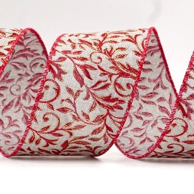 Χριστουγεννιάτικη κορδέλα με σχέδιο φύλλων_KF8579.KF8580