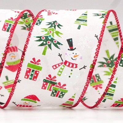 Χιονάνθρωπος, Χριστουγεννιάτικο δέντρο, &amp; Σχέδιο καραμέλας με κορδέλα με σύρμα_KF8667.KF8668.KF8669