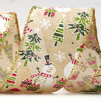 Χιονάνθρωπος, Χριστουγεννιάτικο δέντρο, &amp; Σχέδιο καραμέλας με κορδέλα με σύρμα_KF8667.KF8668.KF8669