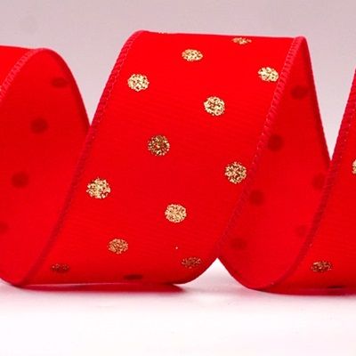 Glitter Dots Wired Ribbon_KF8825