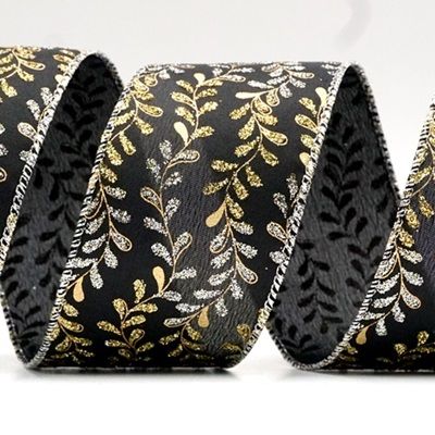 Nastro di Rame con Foglie Glitterate_KF8858