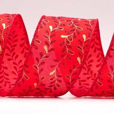 Nastro di Rame con Foglie Glitterate_KF8858