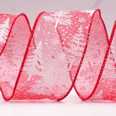 Holiday Christmas Tree & Snowflakes Wired Ribbon_KF9009.KF9010.KF9011.KF9012.KF9013.KF9014