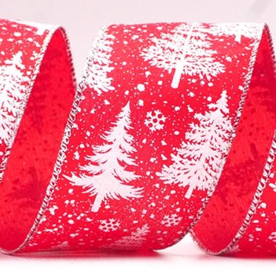 Holiday Christmas Tree & Snowflakes Wired Ribbon_KF9009.KF9010.KF9011.KF9012.KF9013.KF9014