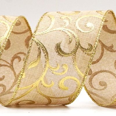 Cinta de alambre metálica con diseño floral_KF9027.KF9028.KF9029