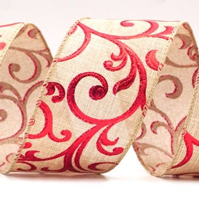 Cinta de alambre metálica con diseño floral_KF9027.KF9028.KF9029