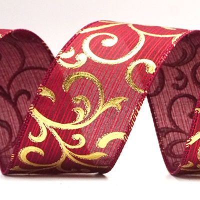 Cinta de alambre metálica con diseño floral_KF9027.KF9028.KF9029