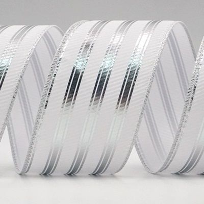 Shimmering Parallel Stripe Wired Ribbon_KF9035